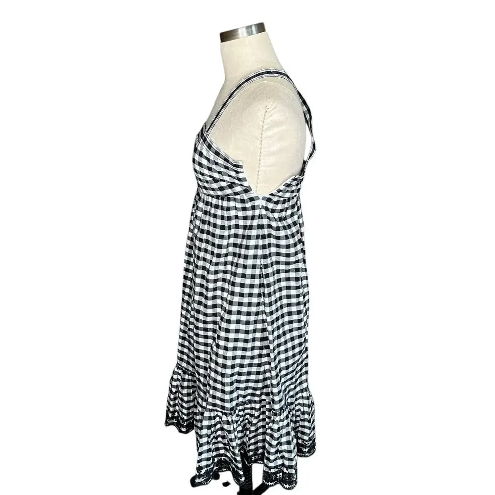 J. Crew Black and White Gingham Midi Dress - Picture 3 of 8